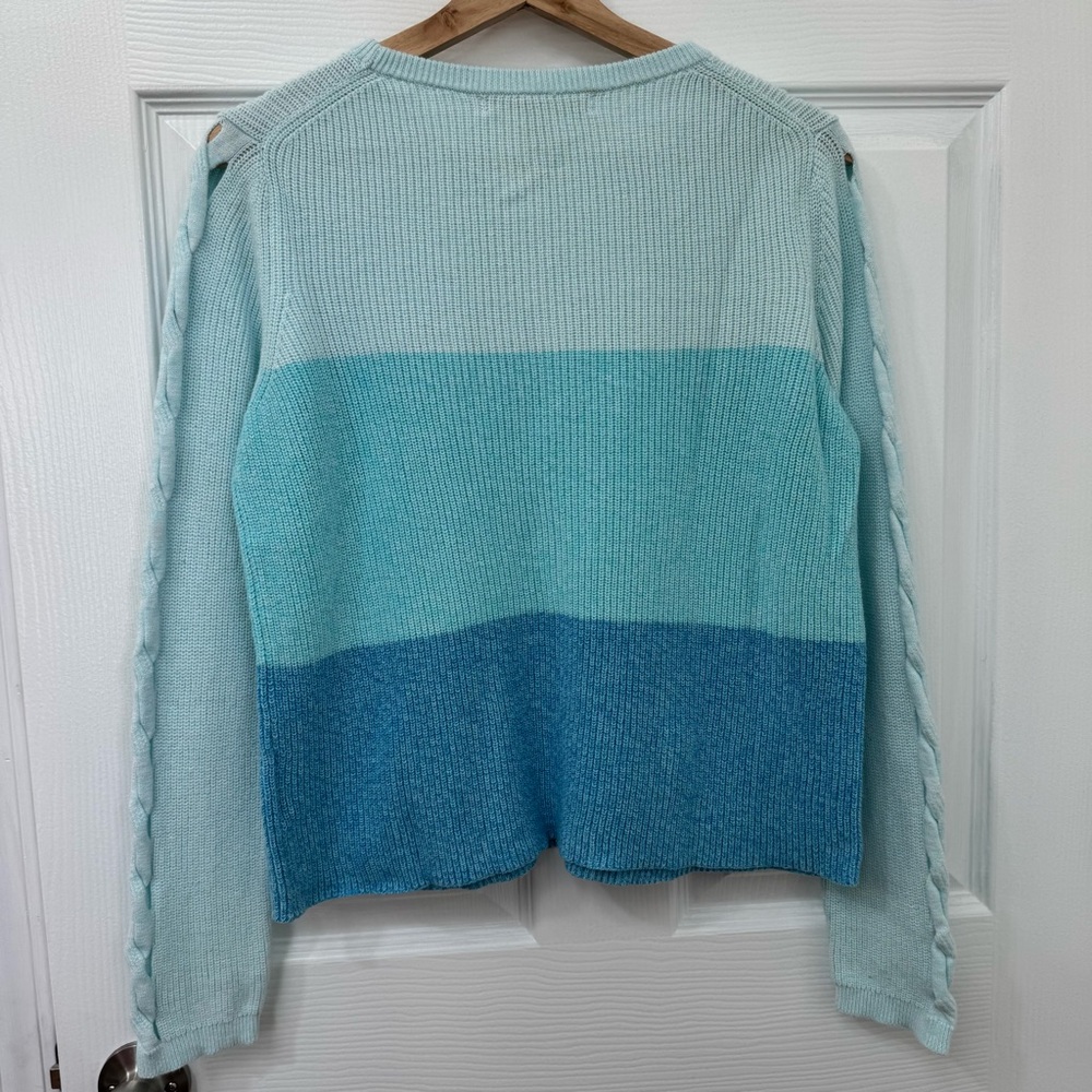 Lilly Pulitzer Cortina Ombre Color Block Ribbed Cable Knit Sweater 001925 Medium - Picture 7 of 14